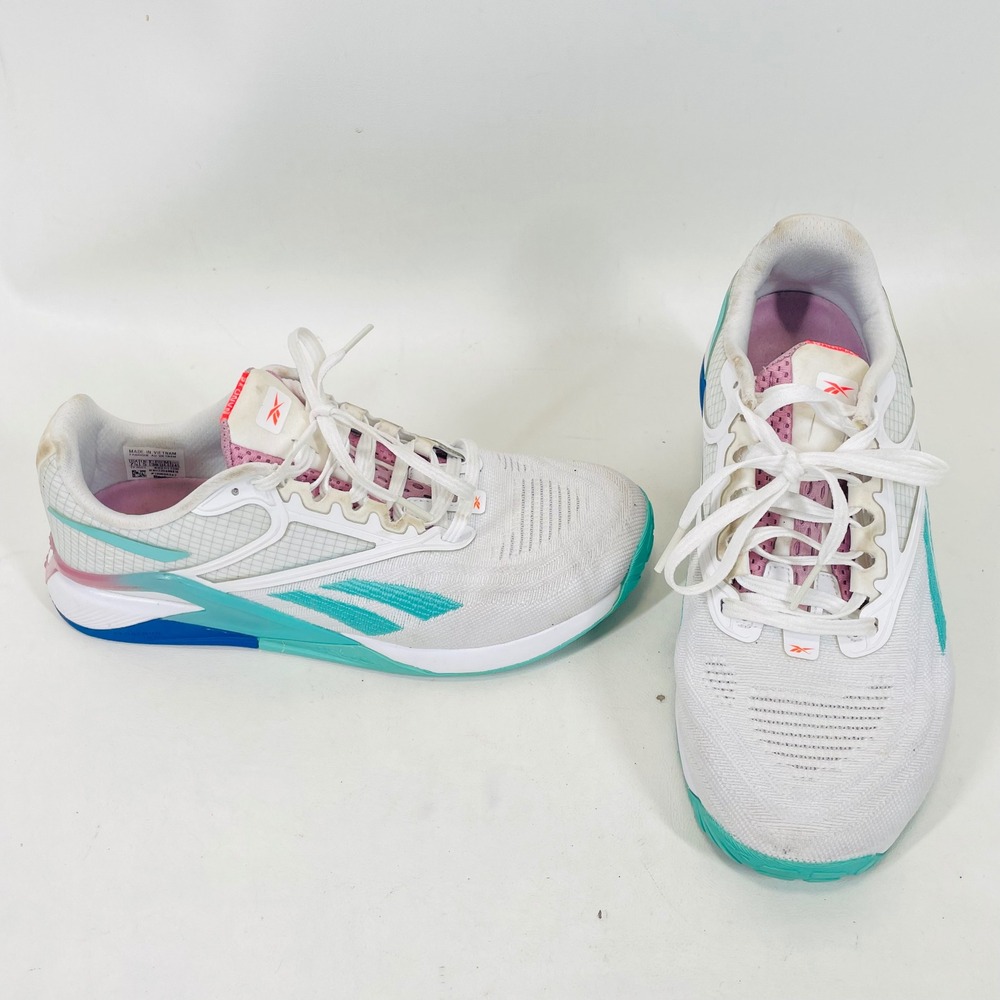Reebok Nano X2 Womens Training Shoes White Teal Pink GY2286 Size 7.5